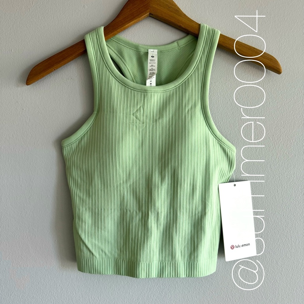 *SOLD* NWT Lululemon Ebb to Street Crop Racerback Tank Top Creamy Mint 4 - Picture 2 of 7